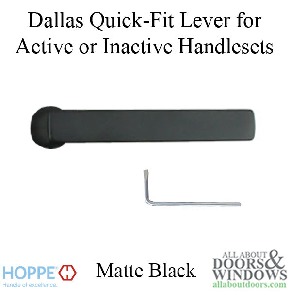 Dallas Lever Handle for Active/Inactive Handlesets - Matte Black - Dallas Lever Handle for Active/Inactive Handlesets - Matte Black