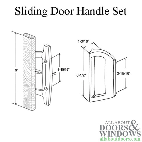 Sliding Patio Door Handle Set 3-15/16