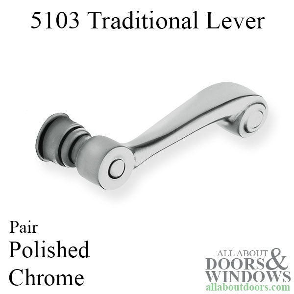 5103 Traditional Lever, Pair - Polished Chrome - 5103 Traditional Lever, Pair - Polished Chrome