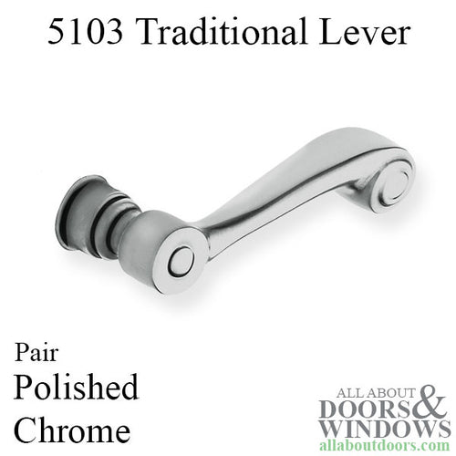 5103 Traditional Lever, Pair - Polished Chrome - 5103 Traditional Lever, Pair - Polished Chrome