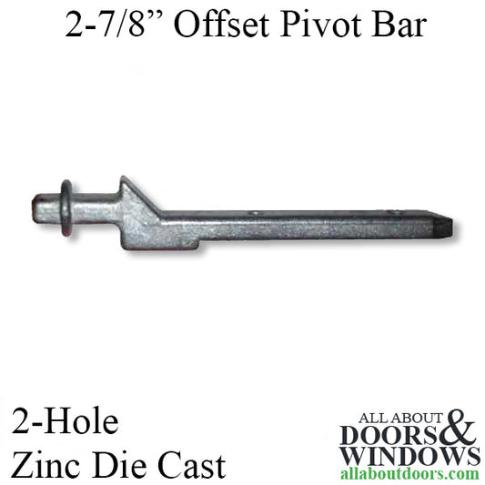 Pivot Bar 2-7/8", 2 Hole, Round End Offset Vinyl Tilt-In Window - Zinc Die Cast