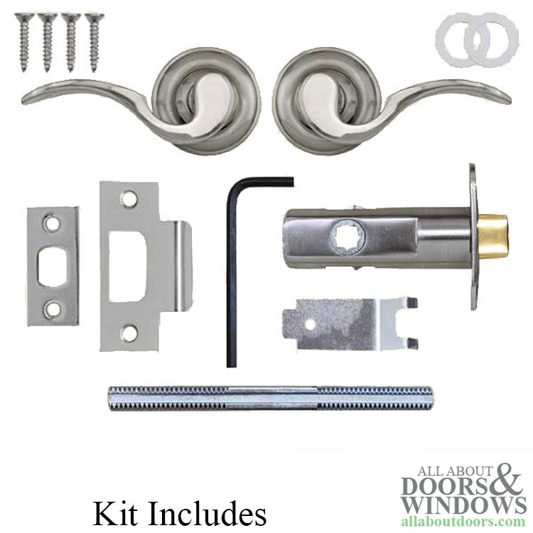 Blemished Curved Lever Passage Hardware Kit with 2 Inch Backset - Brushed/Satin Nickel - Blemished Curved Lever Passage Hardware Kit with 2 Inch Backset - Brushed/Satin Nickel