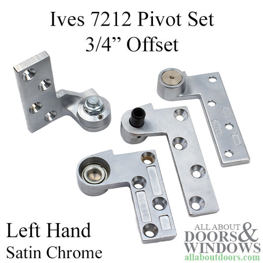 Ives 7212 Pivot Set, LH Top & Bottom 3/4" offset, US26D Satin Chrome