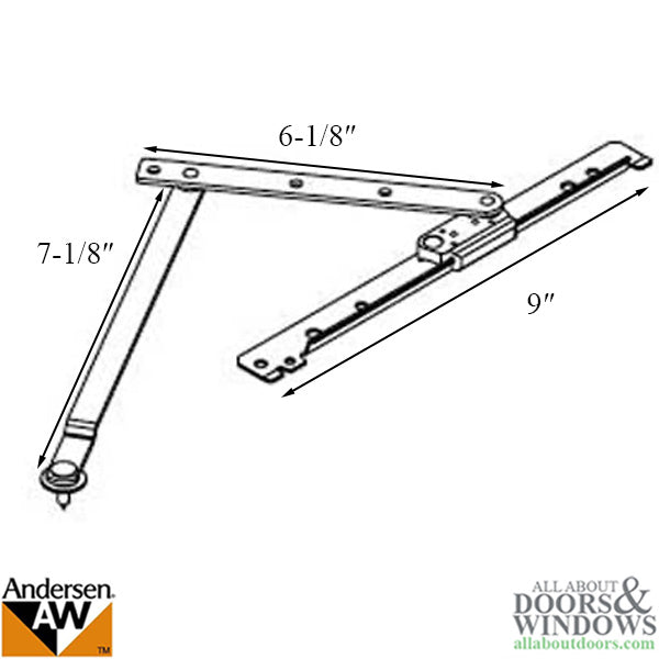 Unavailable - 20 Inch Enhanced Casement Hinge, Head, Right, 1995-1998 - Unavailable - 20 Inch Enhanced Casement Hinge, Head, Right, 1995-1998