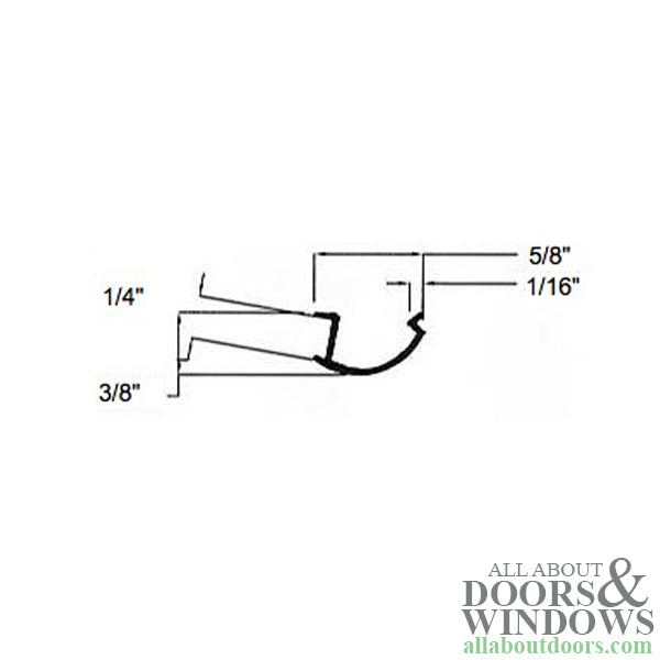 Vinyl Glazing Bead, 5 line Shape, 6' - White - Vinyl Glazing Bead, 5 line Shape, 6' - White