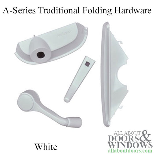 A-Series Traditional Folding Casement Window Hardware - White