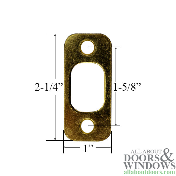 Polished Brass Radius Deadbolt Plate - Old Stock - Polished Brass Radius Deadbolt Plate - Old Stock