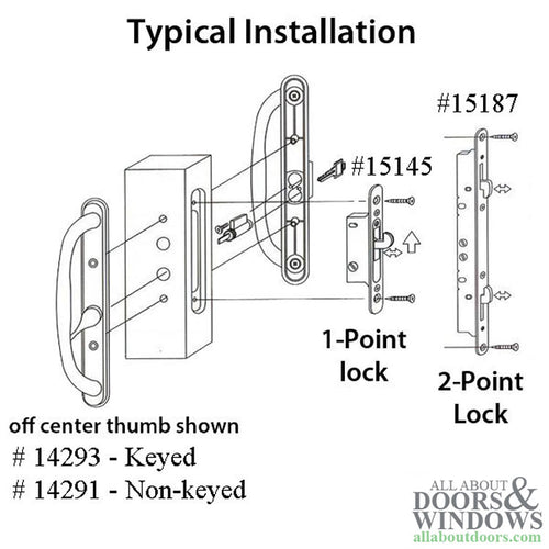 Mortise Lock with Face Plate, 45 Slot Wood or Vinyl Door - Mortise Lock with Face Plate, 45 Slot Wood or Vinyl Door