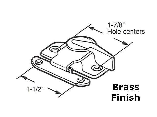 Sash / Cam Lock - Wood Sash Hardware, Stamped Steel - Polished Brass - Sash / Cam Lock - Wood Sash Hardware, Stamped Steel - Polished Brass