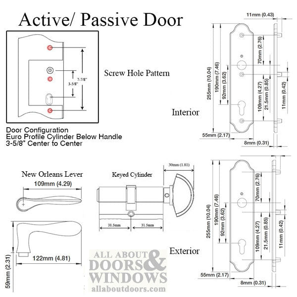 Handleset, New Orleans M1610/3965N, Active - Rustic Umber - Handleset, New Orleans M1610/3965N, Active - Rustic Umber