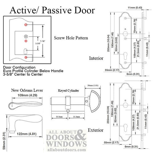 Handleset, New Orleans M1610/3965N, Active - Rustic Umber - Handleset, New Orleans M1610/3965N, Active - Rustic Umber