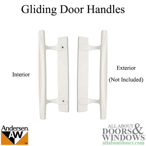 Andersen Window - Frenchwood Gliding Door - Interior Dished Style Handle - White - Andersen Window - Frenchwood Gliding Door - Interior Dished Style Handle - White