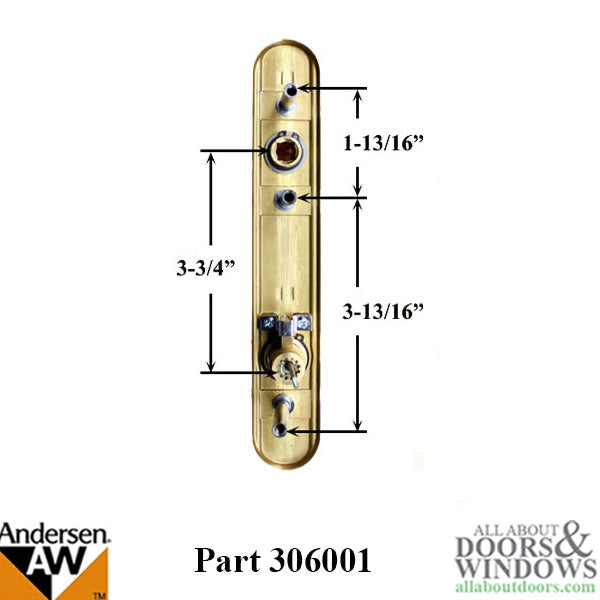 Storm Door Handle-set with Lock - 1-1/2 inch doors - Brass/White - Storm Door Handle-set with Lock - 1-1/2 inch doors - Brass/White