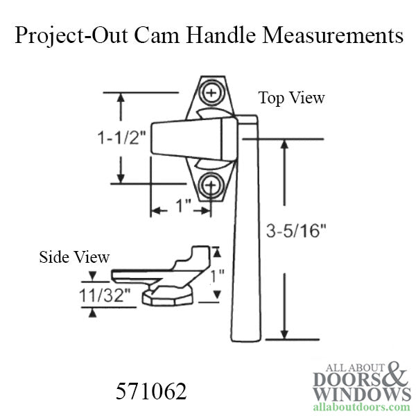 Project-Out two hole cam handle, Right Hand - Choose Color - Project-Out two hole cam handle, Right Hand - Choose Color