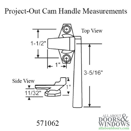 Project-Out two hole cam handle, Right Hand - Choose Color - Project-Out two hole cam handle, Right Hand - Choose Color