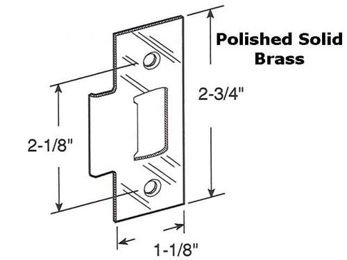 T-strike - Standard - 2-1/8 Inch HC - Solid Brass (Each) - T-strike - Standard - 2-1/8 Inch HC - Solid Brass (Each)