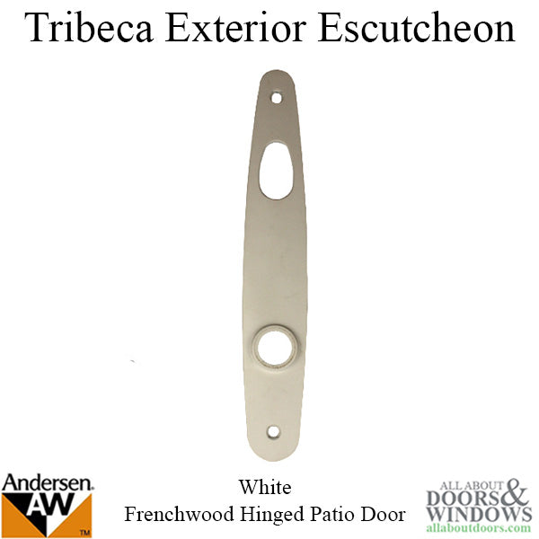 Exterior/Interior Escutcheon Plate, Andersen Tribeca , White - Exterior/Interior Escutcheon Plate, Andersen Tribeca , White