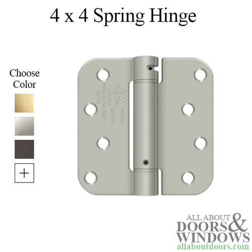 Spring Hinge 4 x 4 x 5/8 Radius Corner, Deltana Single Action - Spring Hinge 4 x 4 x 5/8 Radius Corner, Deltana Single Action