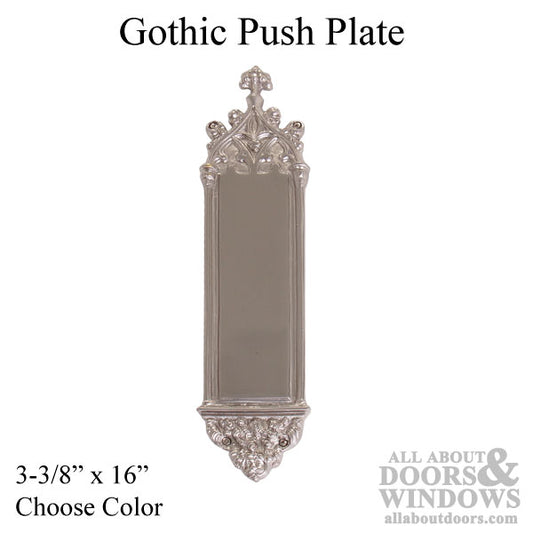 Gothic Push Plate 3-3/8" x 16"