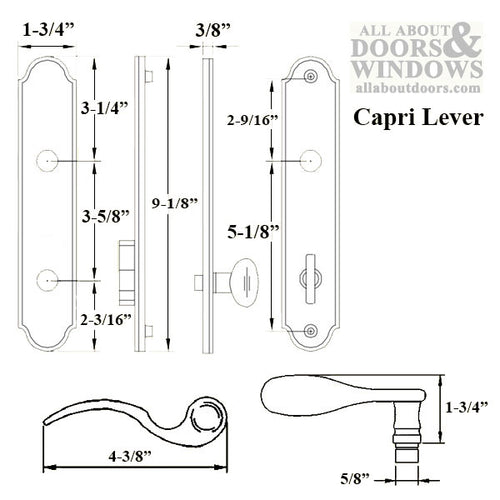 G-U Capri Handle & 45mm Plate, Inactive, Thumbturn Only (Handles DO Move) Choose Color - G-U Capri Handle & 45mm Plate, Inactive, Thumbturn Only (Handles DO Move) Choose Color