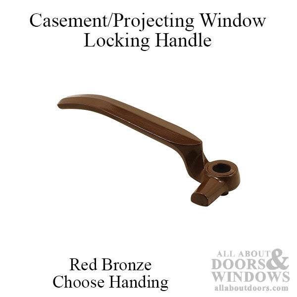 Casement or projecting window locking handle, 3/8 inch, Red Bronze - Choose Handing - Casement or projecting window locking handle, 3/8 inch, Red Bronze - Choose Handing