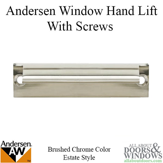 Andersen Tilt-Wash DC and Tilt-Wash - Estate Hand Lifts w/ Screws, Pair - Brushed Chrome