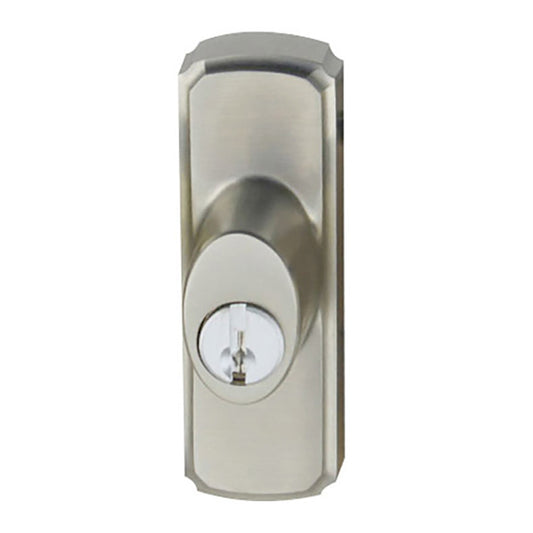 Andersen Gliding Door Hardware - Newbury Outside Keylock with Housing - Schlage Key Way - Satin Nickel - Right-Handed