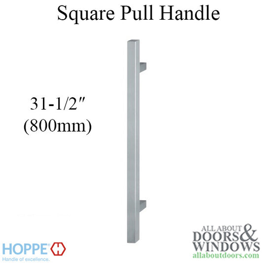 Hoppe Bar-Shaped Square Pull Handle, 31-1/2" - Stainless Steel