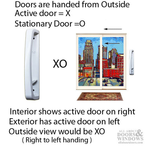 Pella PCS Interior Handle Sliding Patio Doors OX Right Hand White - Pella PCS Interior Handle Sliding Patio Doors OX Right Hand White