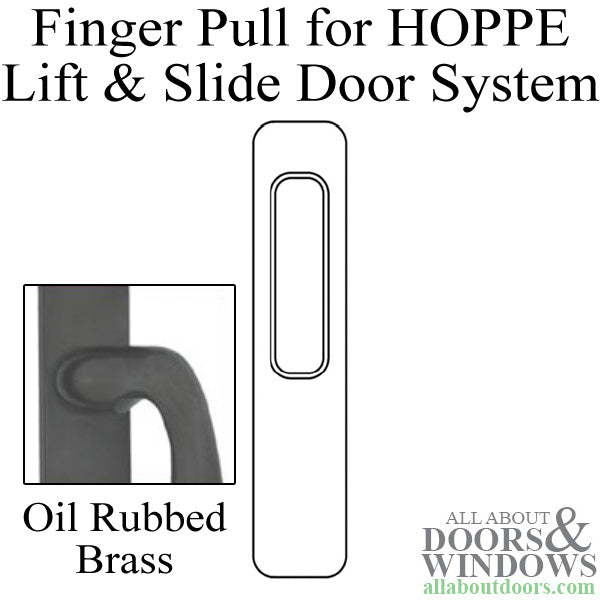 Brass Finger Pull for HOPPE Lift and Slide Door Systems - Oil Rubbed Brass - Brass Finger Pull for HOPPE Lift and Slide Door Systems - Oil Rubbed Brass