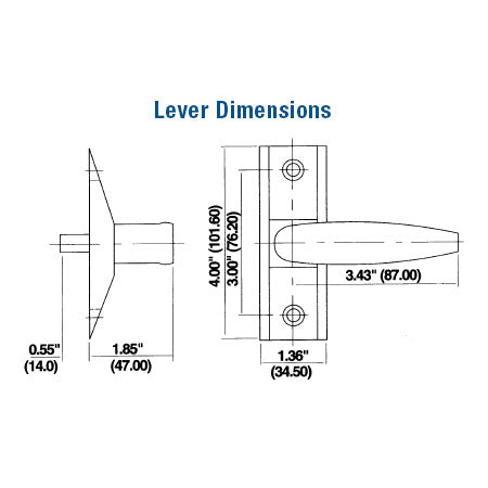 Commercial Doors Lever Handle, Left Hand - 2 Colors - Commercial Doors Lever Handle, Left Hand - 2 Colors