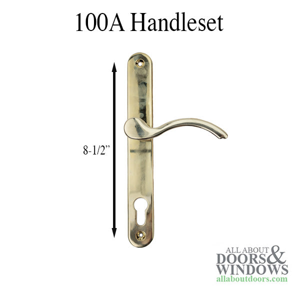 Active Handleset 100A Euro LH Multi-point lock Trim  - Polished Brass - Active Handleset 100A Euro LH Multi-point lock Trim  - Polished Brass