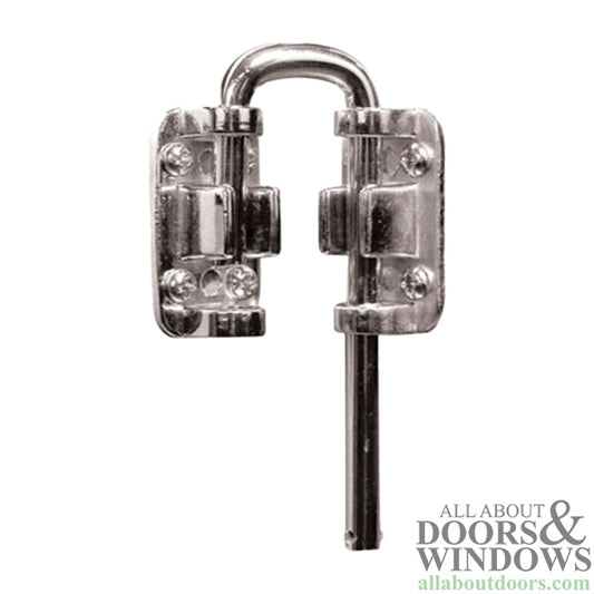 13/16 Inch Sliding Door Loop Lock - Nickel Plated