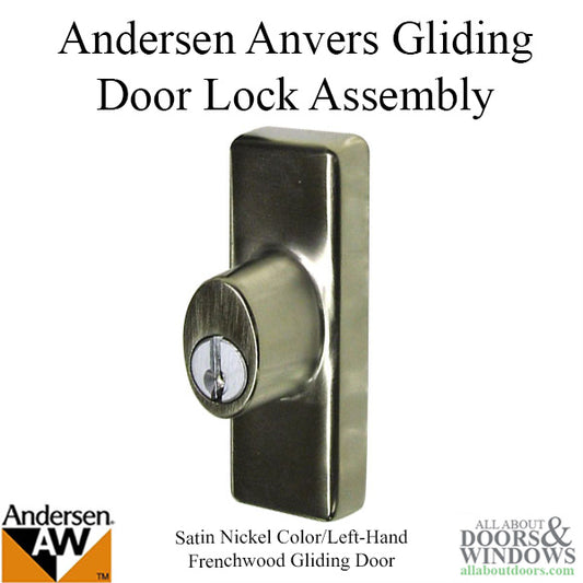 Andersen Window-Frenchwood Gliding Door-Keyed Lock, Anvers - LH - Brushed/Satin Nickel