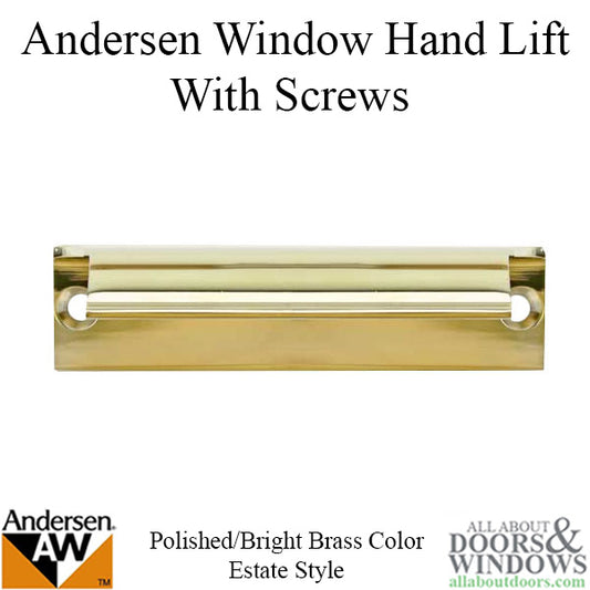 Andersen Estate Hand Lift, Tilt-Wash (DC) and Tilt-Wash (TW) Windows - Bright/Polished Brass