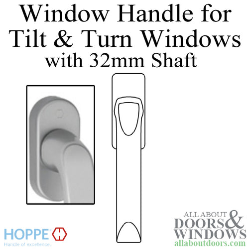 London Non-Locking Handle for Tilt & Turn Windows - Made of Aluminum - Titan - London Non-Locking Handle for Tilt & Turn Windows - Made of Aluminum - Titan