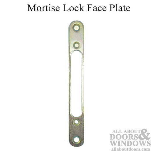 Mortise Lock Face Plate, Wide, 5-3/8 inch Hole Spacing