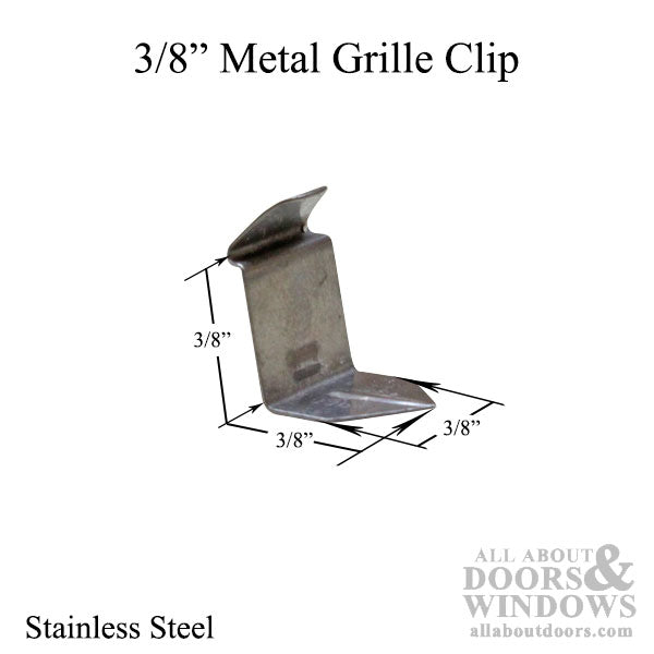 Old Style Metal Grille Clip with Tab - Stainless Steel - Old Style Metal Grille Clip with Tab - Stainless Steel