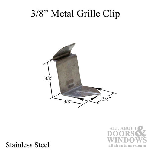 Old Style Metal Grille Clip with Tab - Stainless Steel - Old Style Metal Grille Clip with Tab - Stainless Steel