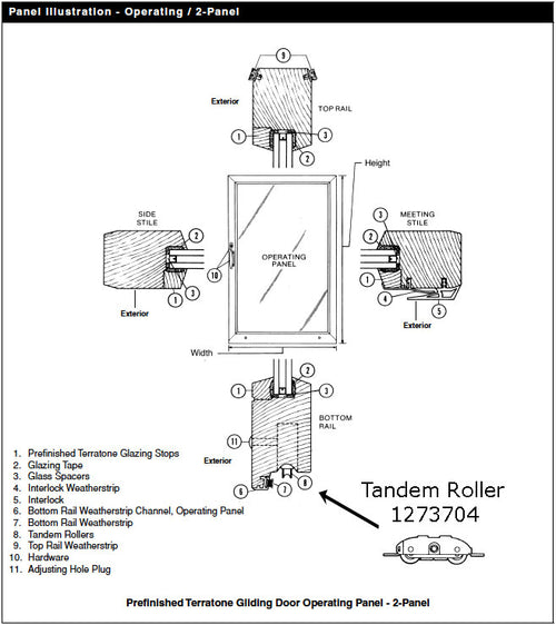 Andersen Window - Prefinished Terratone Doors - Old Style Steel Tandem Roller - Disc. - Andersen Window - Prefinished Terratone Doors - Old Style Steel Tandem Roller - Disc.