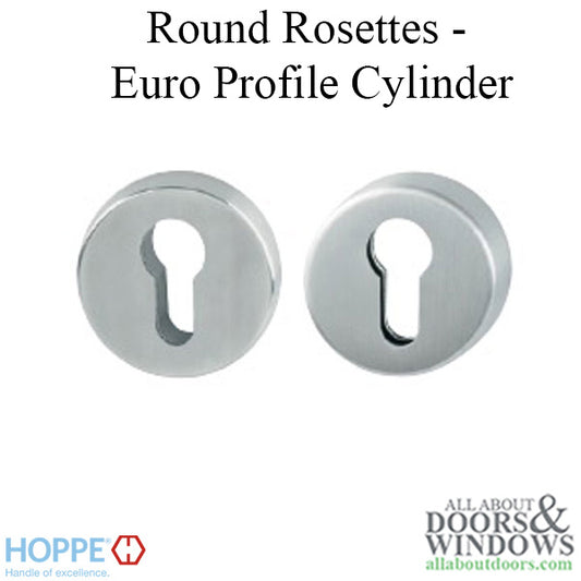 Round Rosettes for Euro profile cylinder - Stainless