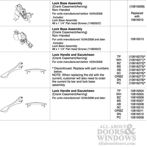 Marvin Ultimate Casement Sash lock handle with escutcheon - Marvin Ultimate Casement Sash lock handle with escutcheon