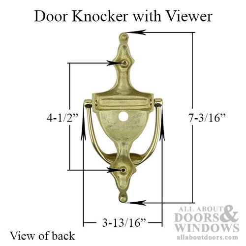 Solid Brass Door Knocker with Viewer - Solid Brass Door Knocker with Viewer