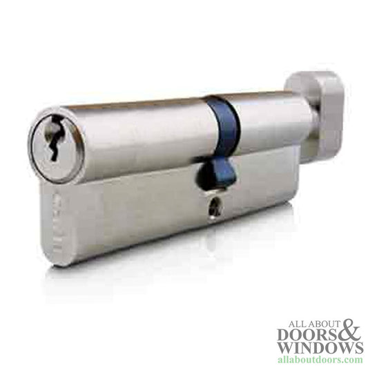 Euro Profile Cylinder, Nickel, 360 degree, Offset 40mm Interior, 60mm Exterior, ER2D Key type