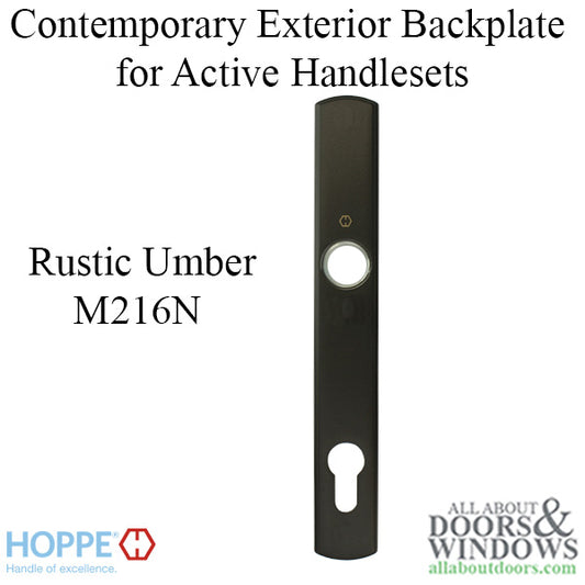 HOPPE Contemporary Exterior Backplate M216N for Active Handlesets - Rustic Umber