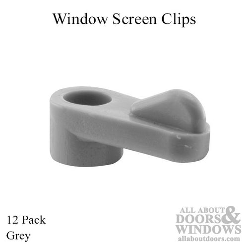 Window Screen Clips, Plastic 1/16” offset, 12 pack - Grey - Window Screen Clips, Plastic 1/16” offset, 12 pack - Grey