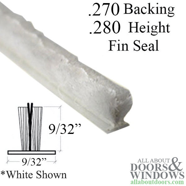 Weatherstrip .270 backing x .280 pile with Fin seal - Weatherstrip .270 backing x .280 pile with Fin seal