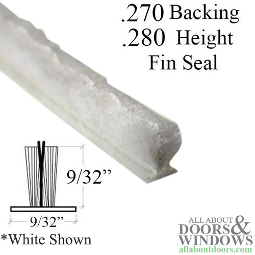 Weatherstrip .270 backing x .280 pile with Fin seal - Weatherstrip .270 backing x .280 pile with Fin seal