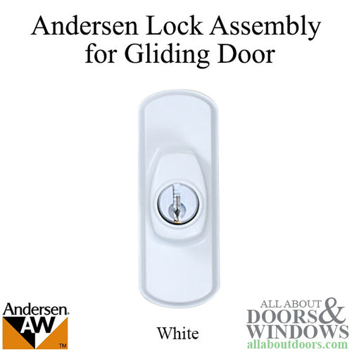 Andersen Frenchwood Gliding Doors - Lock Assembly - Albany - Exterior - Left - White - Andersen Frenchwood Gliding Doors - Lock Assembly - Albany - Exterior - Left - White