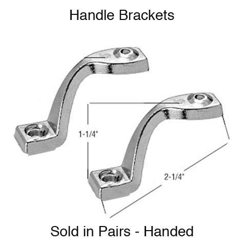 Diecast Chrome Plated Bracket Set for Attaching Wood Handles Left and Right Hand - Diecast Chrome Plated Bracket Set for Attaching Wood Handles Left and Right Hand